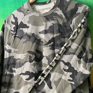 James Perse Gray Camo Long Sleeve Tee